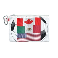 United Football Championship Hosting 2026 Soccer Ball Logo Canada Mexico Usa Canvas Cosmetic Bag (medium) by yoursparklingshop