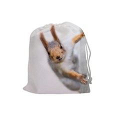Curious Squirrel Drawstring Pouches (large)  by FunnyCow