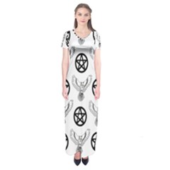 Owls And Pentacles Short Sleeve Maxi Dress by IIPhotographyAndDesigns