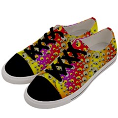 Festive Music Tribute In Rainbows Men s Low Top Canvas Sneakers by pepitasart