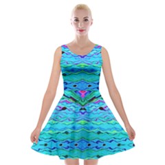 New Look Tropical Design By Flipstylez Designs  Velvet Skater Dress by flipstylezfashionsLLC