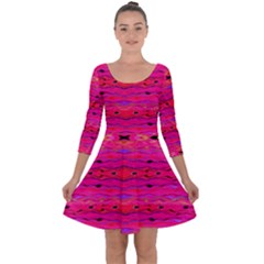 Pink And Purple And Peacock Created By Flipstylez Designs Quarter Sleeve Skater Dress by flipstylezfashionsLLC