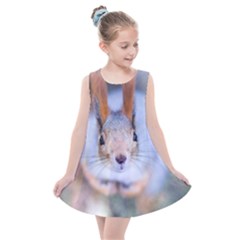 Squirrel Looks At You Kids  Summer Dress by FunnyCow
