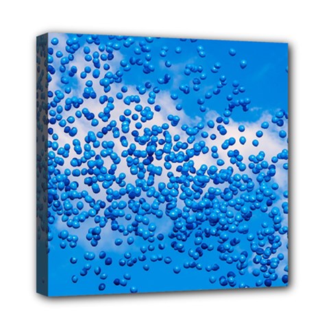 Blue Balloons In The Sky Mini Canvas 8  X 8  by FunnyCow