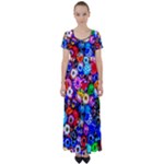 Colorful Beads High Waist Short Sleeve Maxi Dress