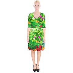 Bleeding Heart Flowers In Spring Wrap Up Cocktail Dress by FunnyCow