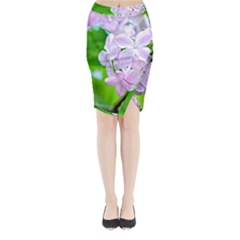 Elegant Pink Lilacs In Spring Midi Wrap Pencil Skirt by FunnyCow