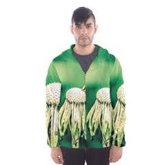 Dandelion Flower Green Chief Hooded Windbreaker (men) by FunnyCow