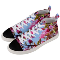 Crab Apple Blossoms Men s Mid-top Canvas Sneakers by FunnyCow