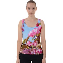 Crab Apple Blossoms Velvet Tank Top by FunnyCow
