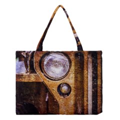 Vintage Off Roader Car Headlight Medium Tote Bag by FunnyCow