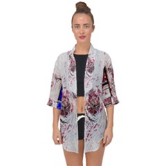 Abstract Art Of Grunge Wood Open Front Chiffon Kimono by FunnyCow