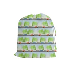 Cars And Trees Pattern Drawstring Pouches (large)  by linceazul