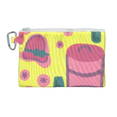Candy Pink Hat Canvas Cosmetic Bag (large) by snowwhitegirl