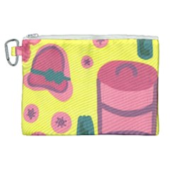 Candy Pink Hat Canvas Cosmetic Bag (xl) by snowwhitegirl