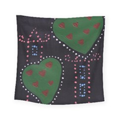 Christmas Hearts Square Tapestry (small) by snowwhitegirl