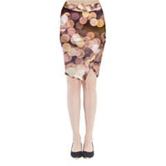 Warm Color Brown Light Pattern Midi Wrap Pencil Skirt by FunnyCow
