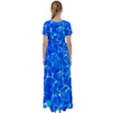 Blue Clear Water Texture High Waist Short Sleeve Maxi Dress View2