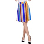Colorful Wood And Metal Pattern A-Line Skirt
