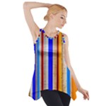 Colorful Wood And Metal Pattern Side Drop Tank Tunic