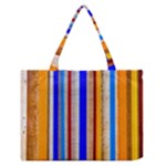 Colorful Wood And Metal Pattern Zipper Medium Tote Bag