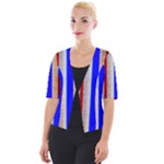 Colorful Wood And Metal Pattern Cropped Button Cardigan