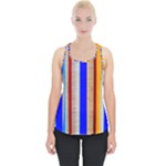 Colorful Wood And Metal Pattern Piece Up Tank Top