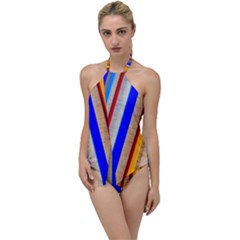 Colorful Wood And Metal Pattern Go With The Flow One Piece Swimsuit by FunnyCow