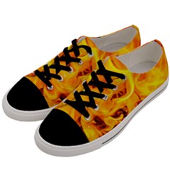 Fire And Flames Men s Low Top Canvas Sneakers by FunnyCow