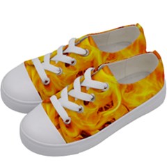 Fire And Flames Kids  Low Top Canvas Sneakers by FunnyCow