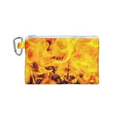 Fire And Flames Canvas Cosmetic Bag (small) by FunnyCow
