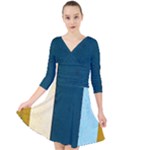 Flat Angle Quarter Sleeve Front Wrap Dress