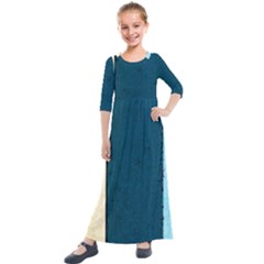 Flat Angle Kids  Quarter Sleeve Maxi Dress by FunnyCow