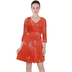 Grunge Red Tarpaulin Texture Ruffle Dress by FunnyCow