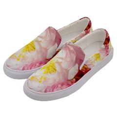 Pink Flowering Almond Flowers Men s Canvas Slip Ons by FunnyCow