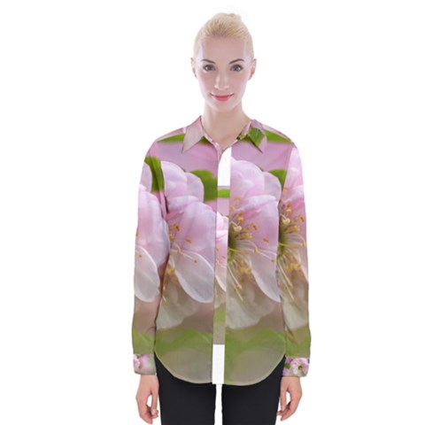 Single Almond Flower Womens Long Sleeve Shirt by FunnyCow