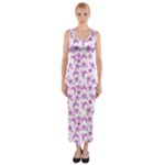 Violet Winter Hats Fitted Maxi Dress