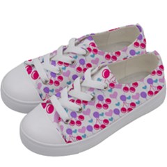 Pastel Cherries Kids  Low Top Canvas Sneakers by snowwhitegirl