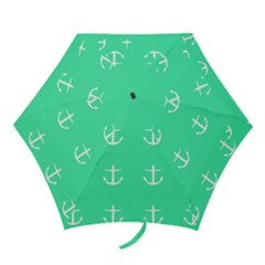 Seafoam Anchors Mini Folding Umbrellas by snowwhitegirl