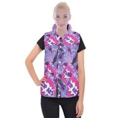 Purple Retro Pop Women s Button Up Vest by snowwhitegirl