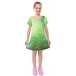 Galaxy Green Kids  Short Sleeve Velvet Dress