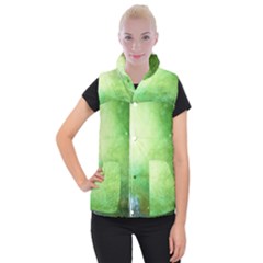 Galaxy Green Women s Button Up Vest by snowwhitegirl