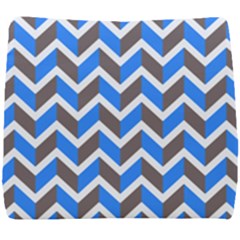 Zigzag Chevron Pattern Blue Grey Seat Cushion by snowwhitegirl