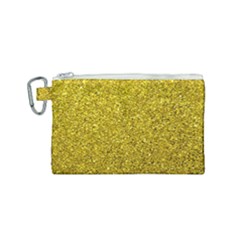Gold  Glitter Canvas Cosmetic Bag (small) by snowwhitegirl