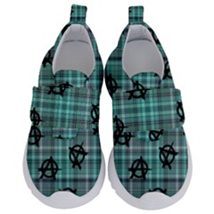 Aqua  Plaid Anarchy Velcro Strap Shoes by snowwhitegirl