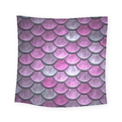 Pink Mermaid Scale Square Tapestry (small) by snowwhitegirl