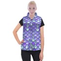 Blue Purple Mermaid Scale Women s Button Up Vest View1