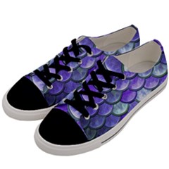 Blue Purple Mermaid Scale Men s Low Top Canvas Sneakers by snowwhitegirl