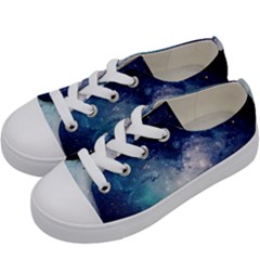 Nebula Blue Kids  Low Top Canvas Sneakers by snowwhitegirl