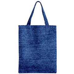 Blue Denim Zipper Classic Tote Bag by snowwhitegirl